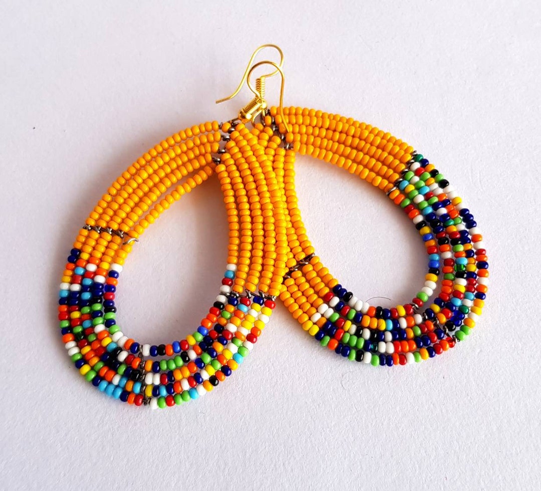 Beaded Maasai Earrings African Jewellery Earrings Handmade - Etsy