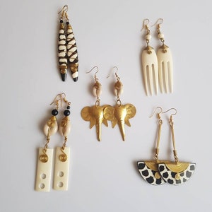 Wholesale African bone earrings, Handmade earrings, Set of 5 Earrings for women, Gift for her,