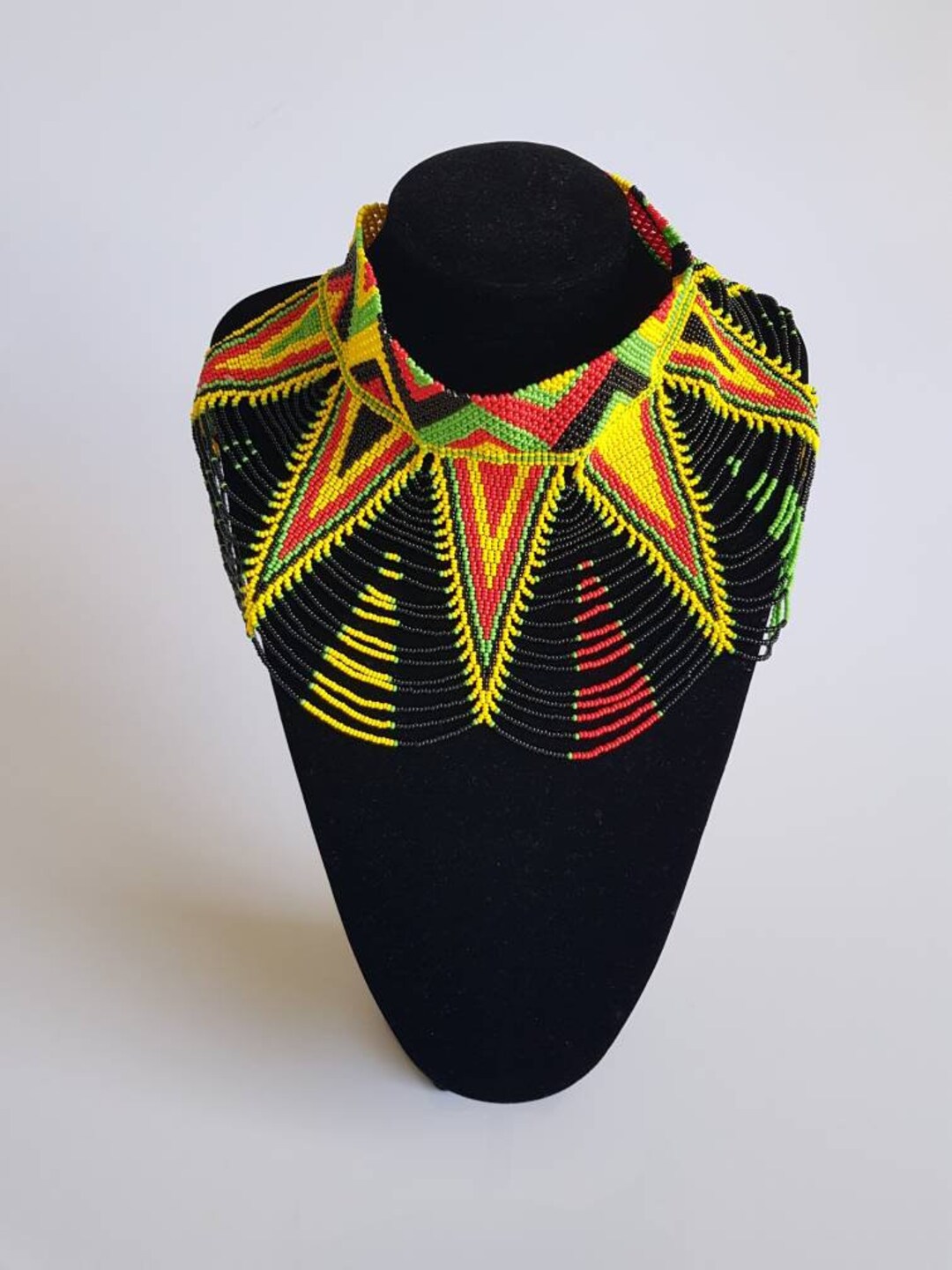 Rasta Colors African Necklace Zulu Beads Necklace African - Etsy