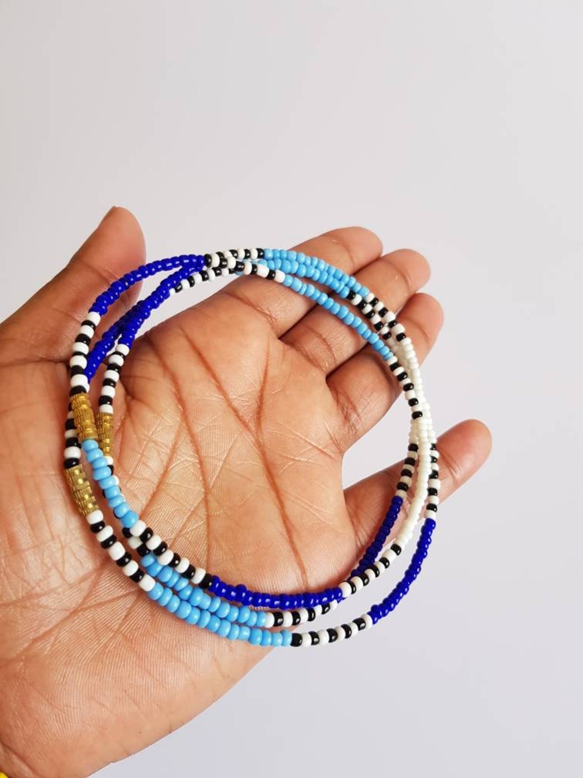 Beaded Anklet Blue Bead Anklet Ankle Beads. Etsy