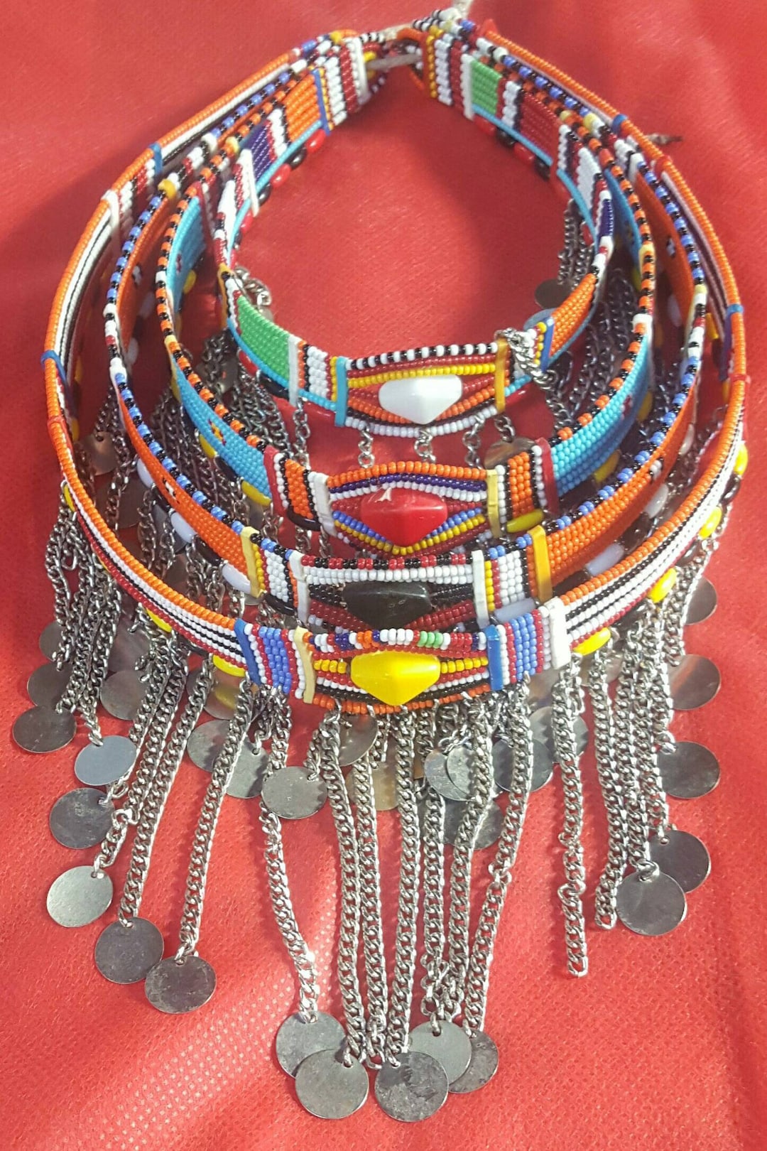African Necklace Sets , Maasai Jewelry Set , Maasai Necklaces