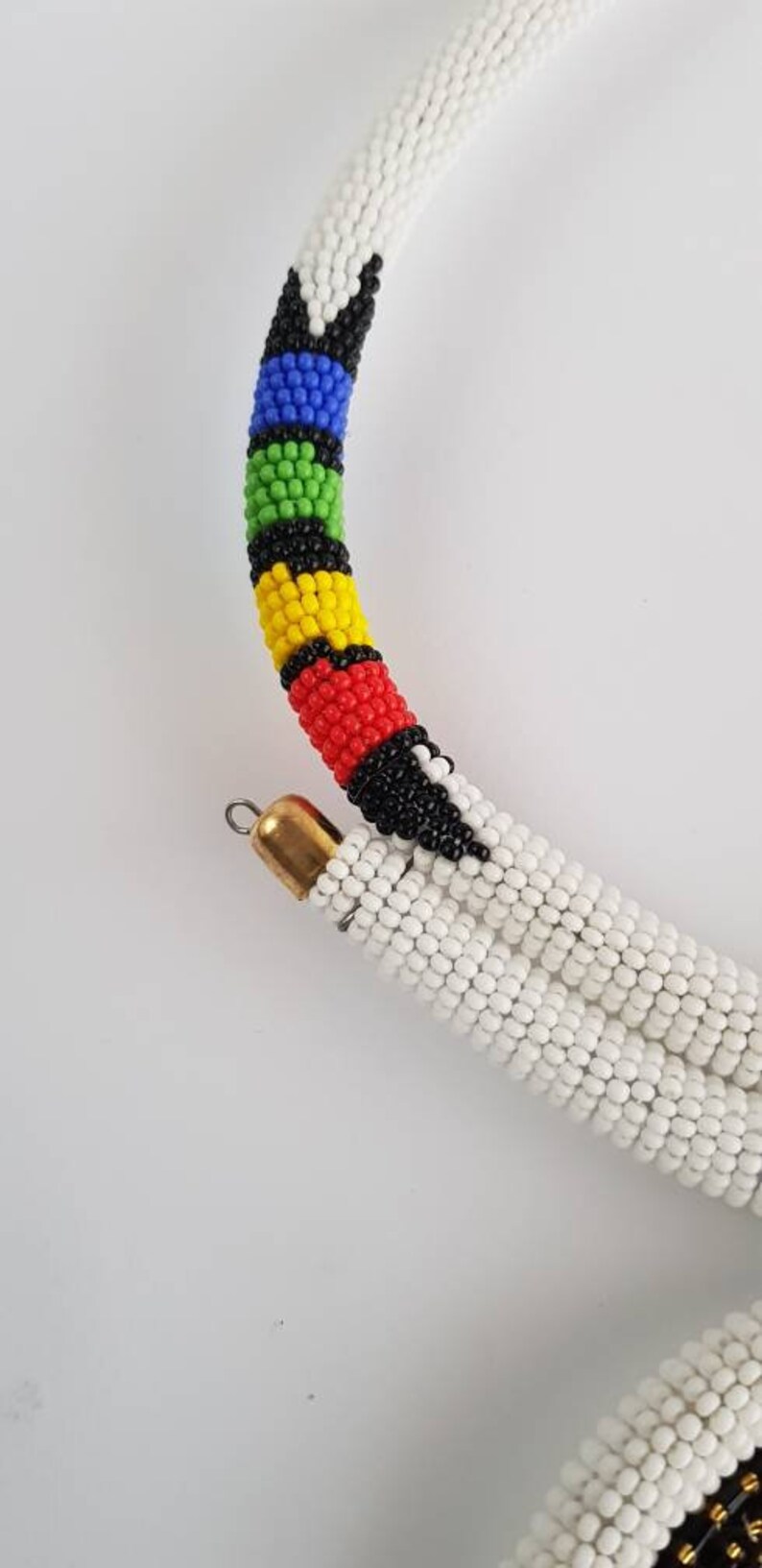 Beaded pendant necklace African beaded necklace for women Maasai necklace White African necklace Kenyan jewelry