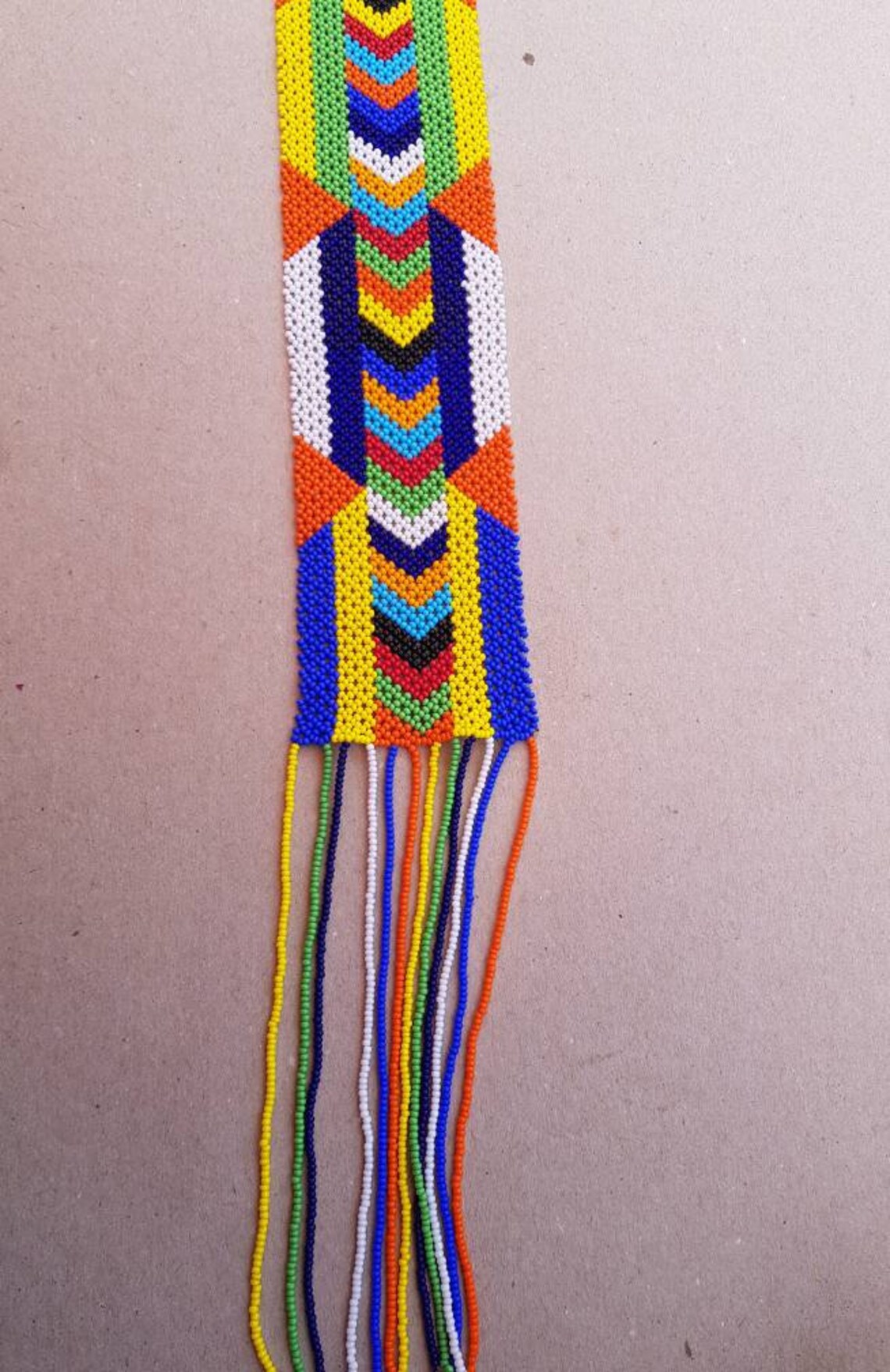 African Zulu Necklace African Necklaces Long Pendant Etsy