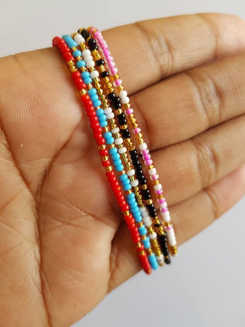 5pcs Tie Waist Beads Waist Beads Africa Adjustable Waist - Etsy
