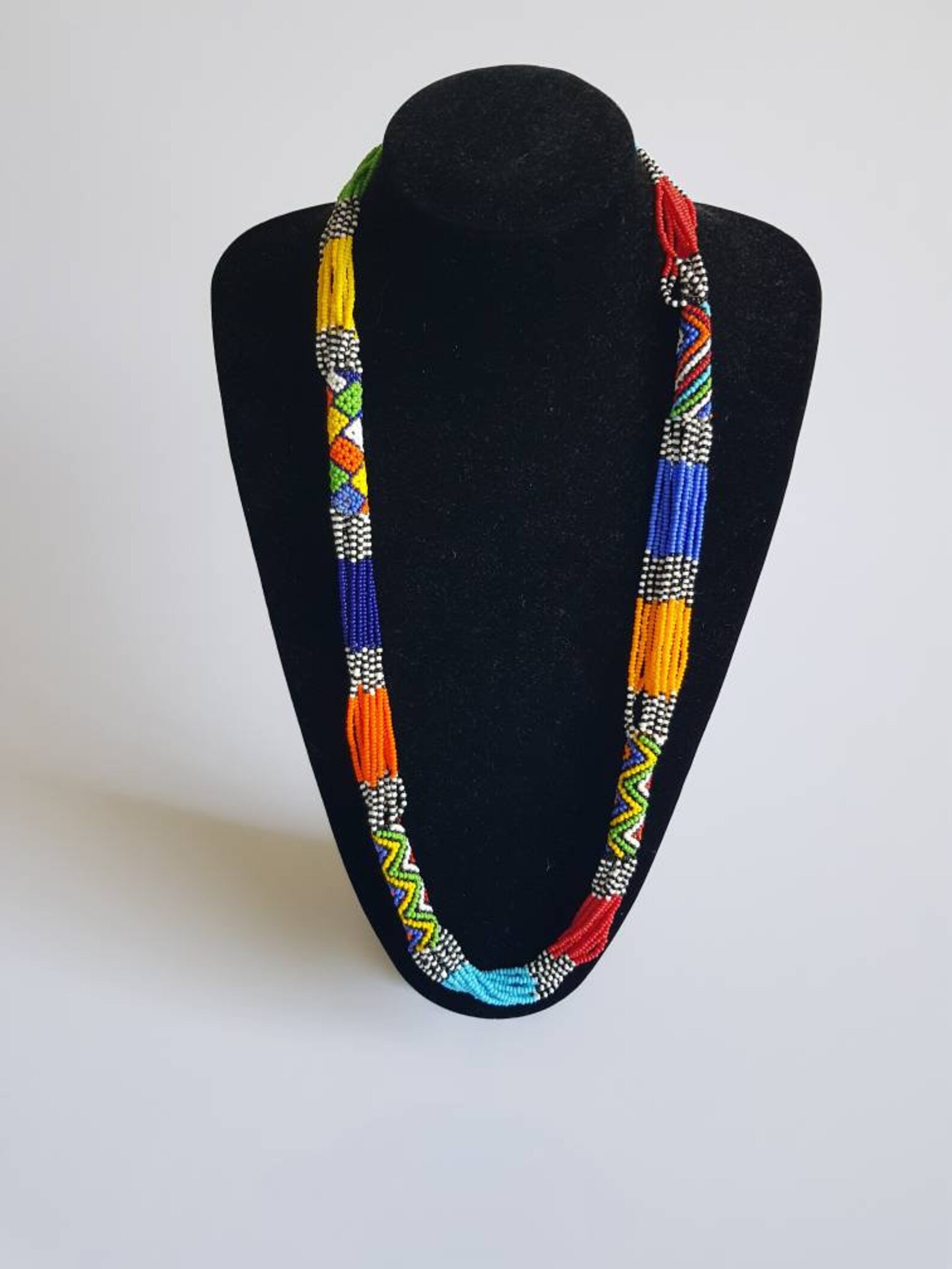 African beaded necklace Zulu necklace Multistrand necklace Etsy