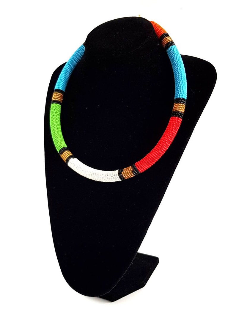 Beaded Necklace Beaded Head Jewelry Head Necklace Colorful Etsy