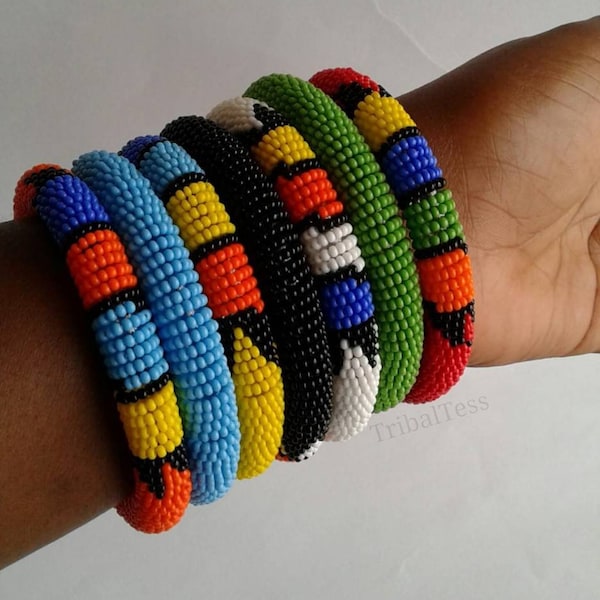 beaded bracelets, handmade beaded bracelets, African beaded bracelets, beaded bangles,