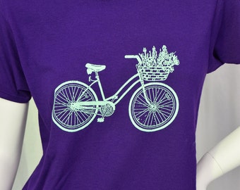 Bike & Basket screen printed t-shirt