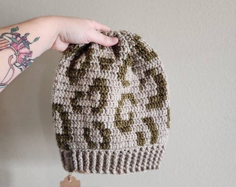 Cozy Women's Beanie Hat Toque Christmas Gift Winter Leopard Print