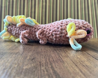 Hand Crocheted Axolotl  Plushie