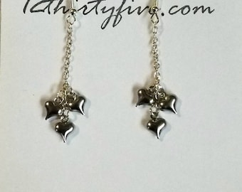 Heart Dangle Earrings, Valentine's Gift