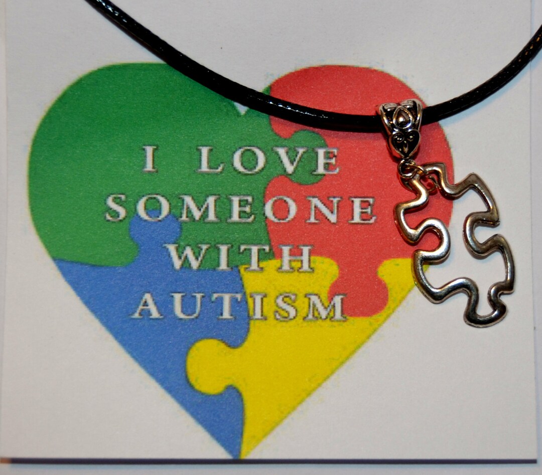 Autism Awareness Pendant Necklace: Silver Plated Puzzle Piece - Etsy