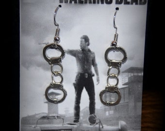 TWD Fan Handcuffs  Earrings Rick Grimes The Walking Dead Handcuffs Jewelry