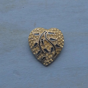 Vintage Rhinestone Heart Brooch Pin Signed Hedy