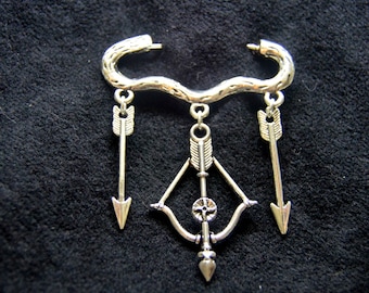 Walking Dead Daryl Dixon Crossbow Brooch Pin, TWD Fan Jewelry