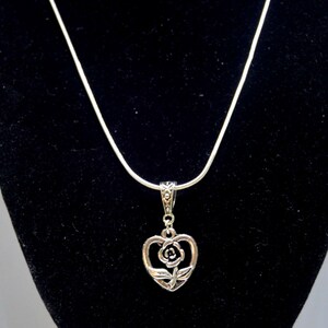 Heart and Flowers Necklace   Heart and Flowers  Jewelry