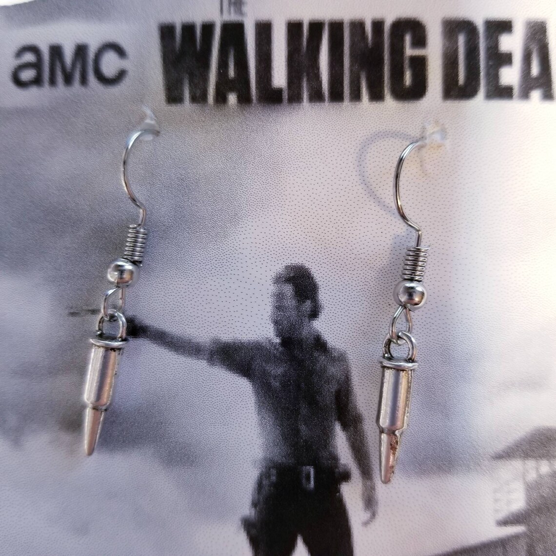 TWD Fan Gun Revolver Bullets Earrings Rick Grimes the Walking Dead ...