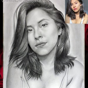 Charcoal drawing Personalized Handmade from photo Charcoal Portrait CUSTOM Picture Birthday Gift Fine Art commission