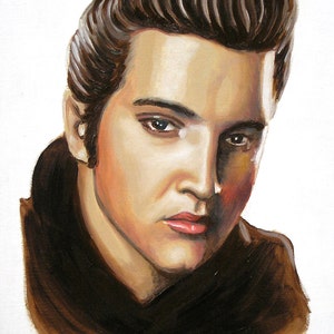 Original Elvis Presley Oil Painting Canvas 100% King of Rock Handmade Portrait Signed Franco Soriano