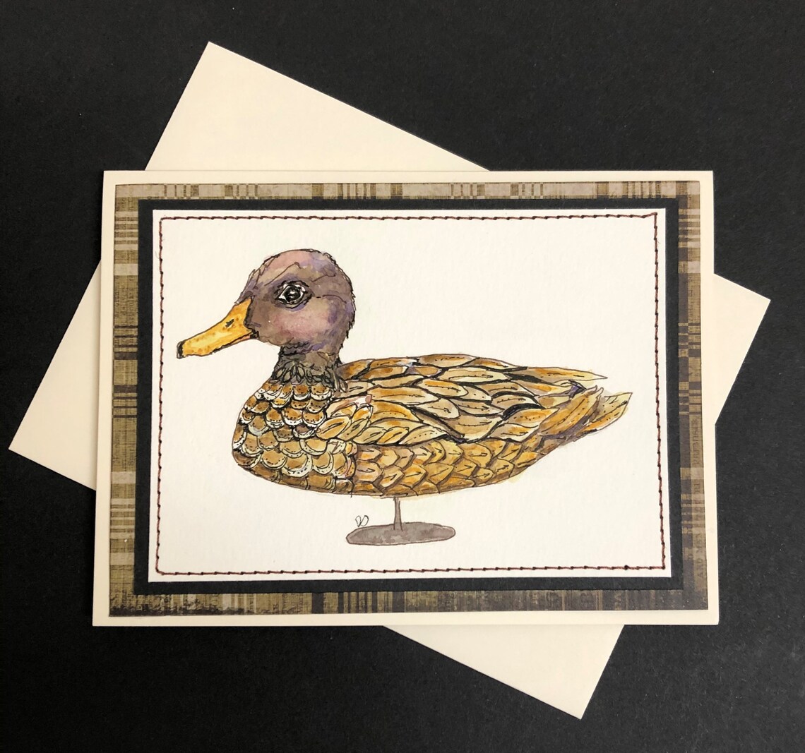 Greeting Cards Duck Decoy Original Art Not a Print OOAK Etsy