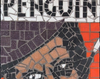 The Penguin, batman villain, glass and ceramic wall panel