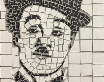 Charlie Chaplin, ceramic mosaic wall panel