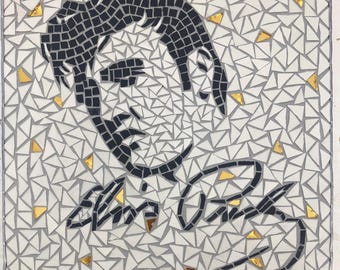 Ceramic and glass mosaic portrait of Elvis Presley