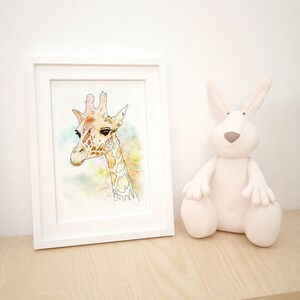 Giraffe - animal print, nursery art for kids giraffe print decor room wall art for children