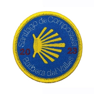 Camino de Santiago, Custom Location start, Way of St James, Buen camino, pilgrim backpack badge, camino shell, outdoor adventure, trail