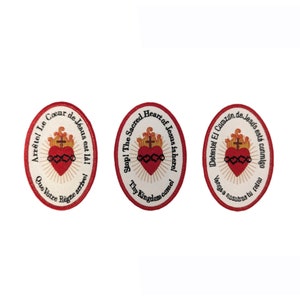 Insignia del Sagrado Corazón, Detente Bala, insignia para planchar, parche para coser, insignia bordada, parche para bordar, Sagrado Corazón de Jesús, Protección del soldado