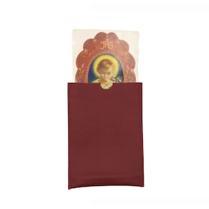 Tasca individuale per biglietti santini, similpelle, custodia per libri in similpelle, portacarte personalizzato, tasca per diario, Bibbia, lettura spirituale