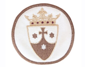 Our Lady of Mount Carmel Patch | Carmelite Iron-On Sew-On Badge | Brown Scapular Devotion | 3 1/4" Catholic Emblem | Marian Patch for Bags