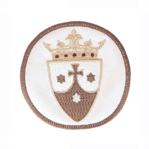 Our Lady of Mount Carmel Patch | Carmelite Iron-On Sew-On Badge | Brown Scapular Devotion | 3 1/4&quot; Catholic Emblem | Marian Patch for Bags