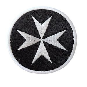 Order of St John Patch – Embroidered Badge of the Hospitaller Chivalric Order | Iron-On, Sew-On or Hook and Loop Version
