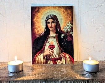 Our Lady of Sorrows, Home Altar, Canvas Image, Devotional Decor, Venerated Mary, Spiritual Artwork, Rosary Image, Catholic, Virgin Mary