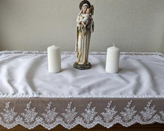 Altar cloth, Polycotton with lace edging
