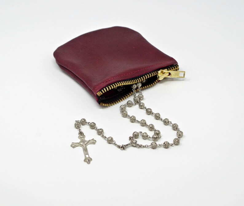 Rosary pouches rosary cases minimalist wallet Leather Etsy