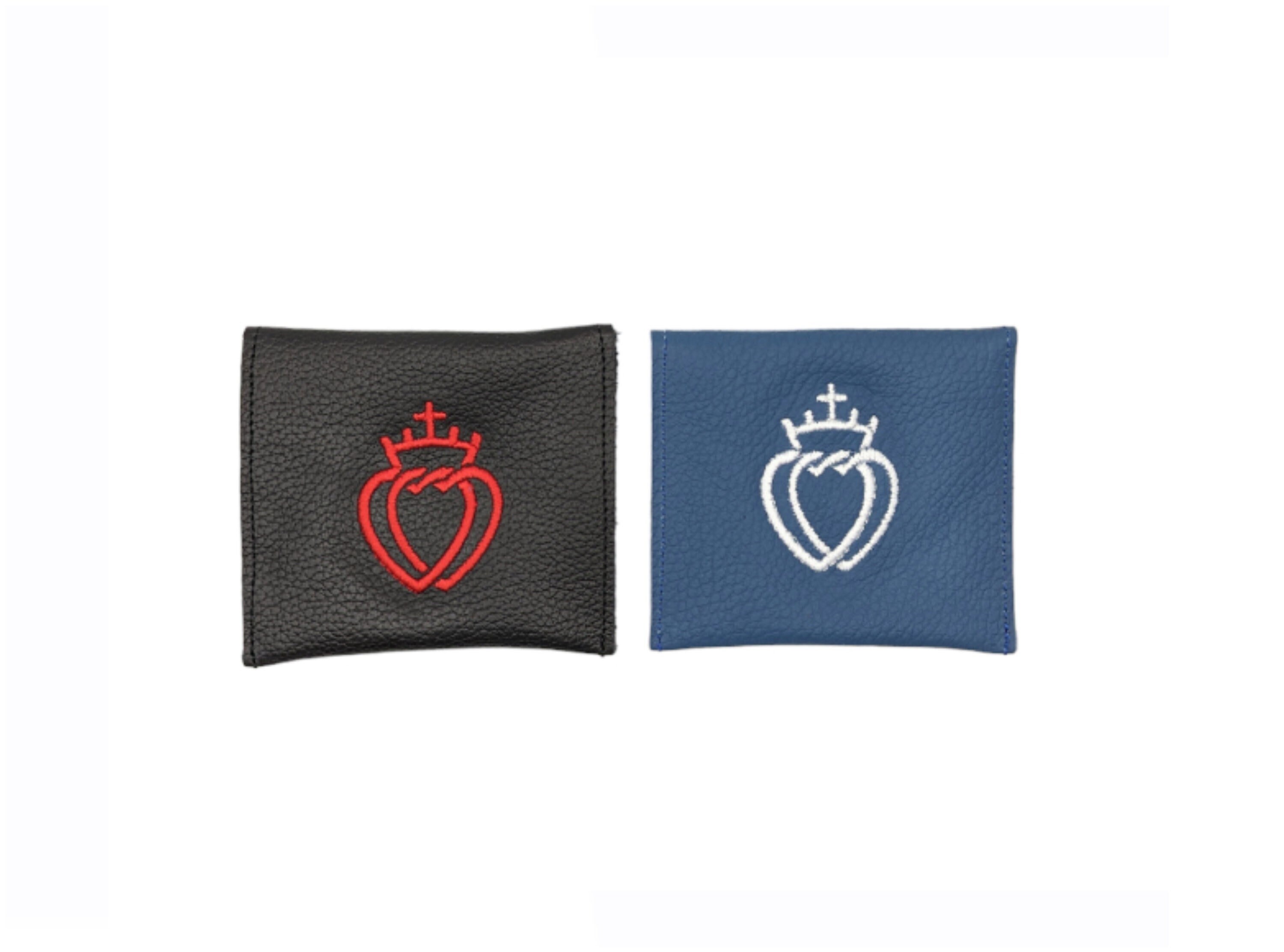 Leather or Leatherette, Society of Saint Pius X, SXPX rosary case, embroidered case, pouch, leather pouch, leather rosary case, rosary bag