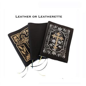 Leather or Leatherette Cover for Benedictus or Magnificat | Personalized with Initials | Embroidered or Plain | Monthly Missal Cover