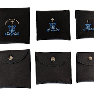 Custodia per croce mariana, custodia per rosario ricamata, astuccio per rosario, custodia per rosario, astuccio in pelle, astuccio in pelle per rosario, astuccio in pelle per rosario, borsa per rosario