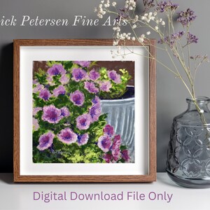 Digital Download File, Splash of Sunlight, Floral, Petunias Printable Wall Art, 6x6 original, print your own size