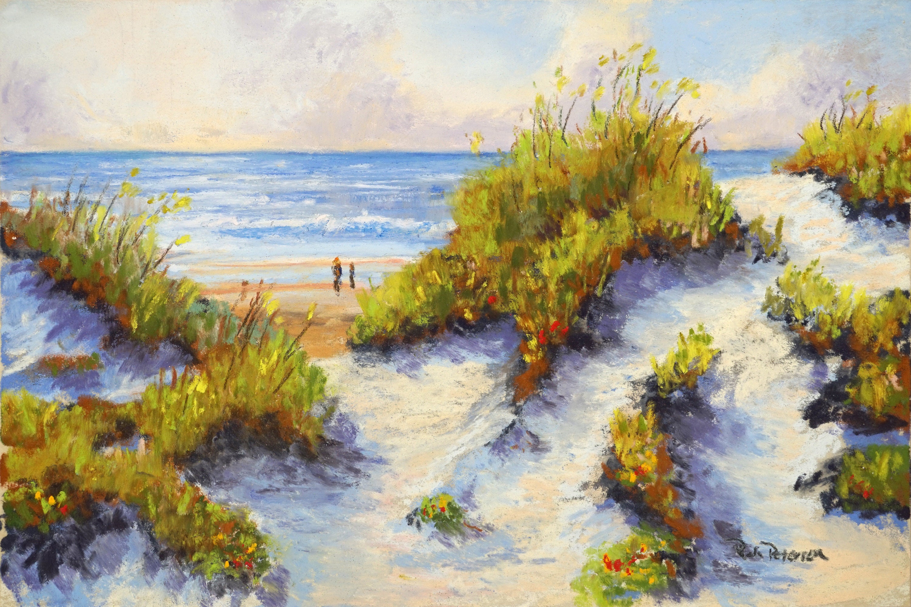 Seashore in chalk pastel Painting by Monika Shepherdson - Fine Art America
