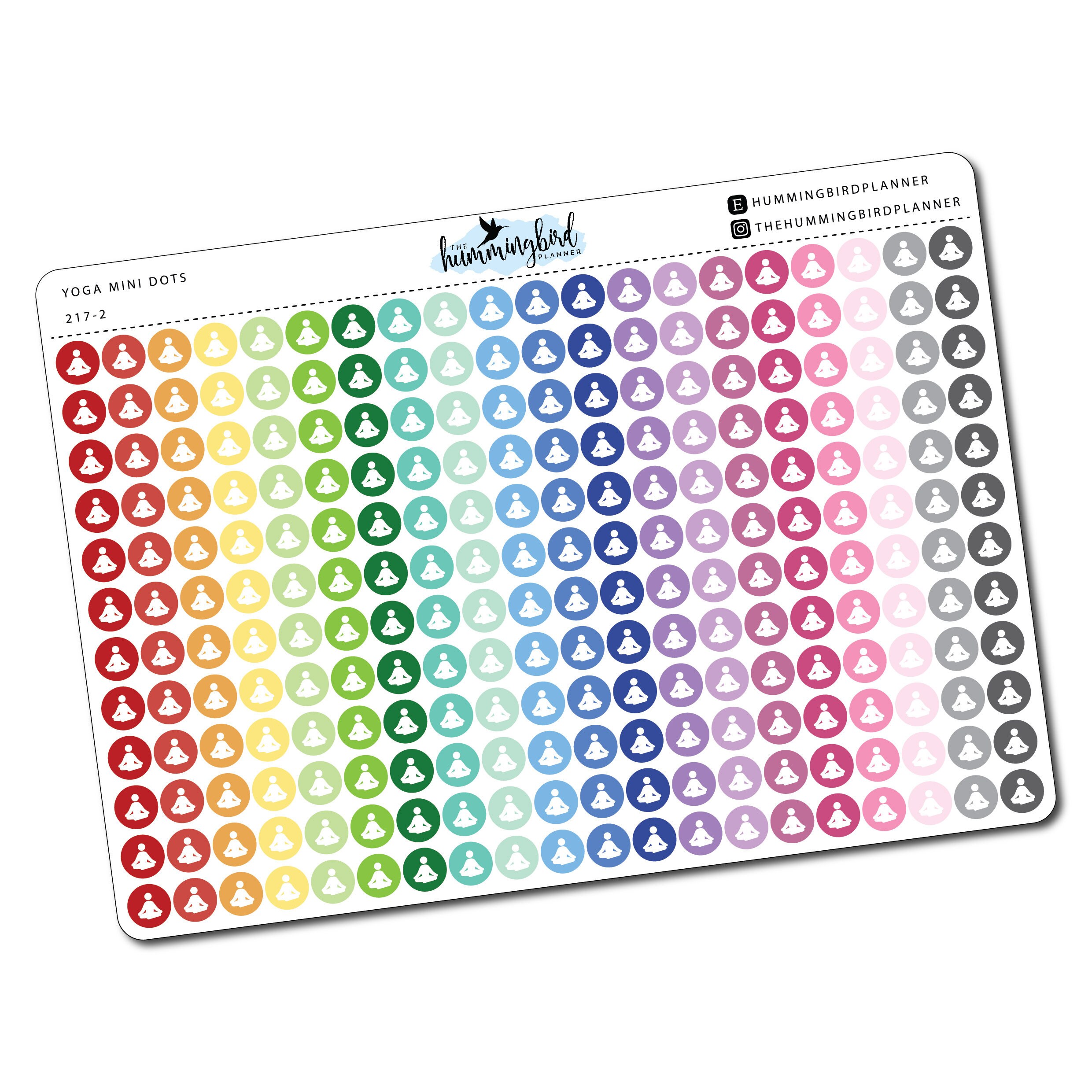 Yoga Mini Dots / Small Circle Stickers | 217 | Planner Stickers for M…