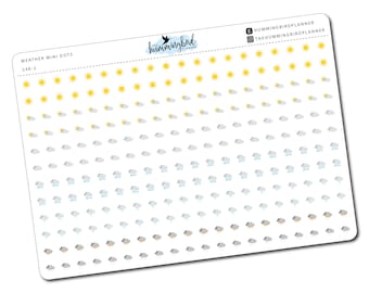 Weather Mini Dots / Small Circle Stickers | 248 | Planner Stickers for MAMBI and Erin Condren Planners - Physical Item