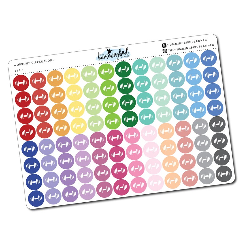 Download Workout Circle Icons 113 Planner Stickers for MAMBI and | Etsy