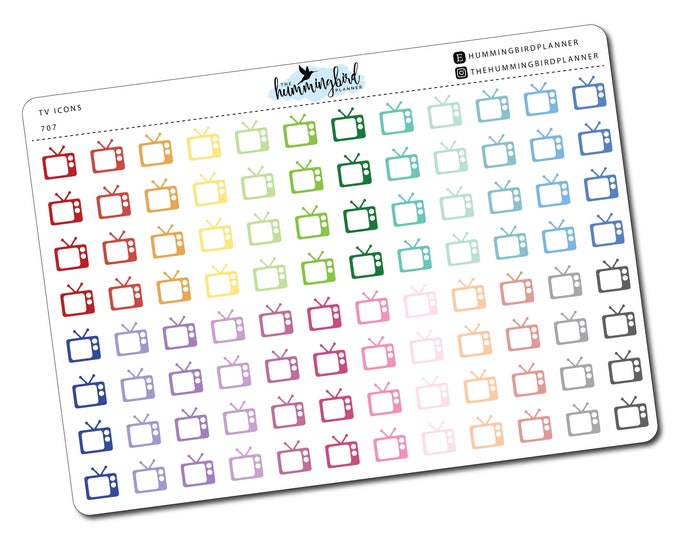 TV Icons | 707 | Planner Stickers for MAMBI and Erin Condren Planners ...
