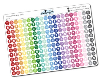 Appointment (Doctor, Dentist, Hair) Mini Dots | 249 | Planner Stickers for MAMBI and Erin Condren Planners - Physical Item