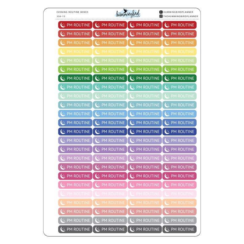 Evening Routine Boxes 356 Planner Stickers for MAMBI and | Etsy