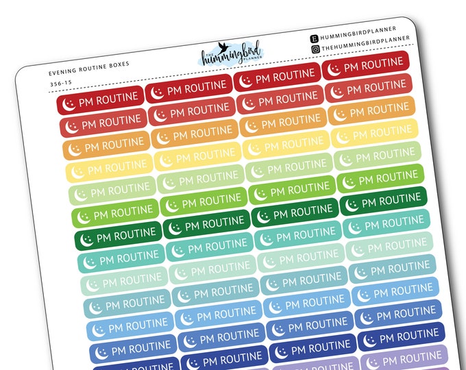 Evening Routine Boxes 356 Planner Stickers for MAMBI and - Etsy