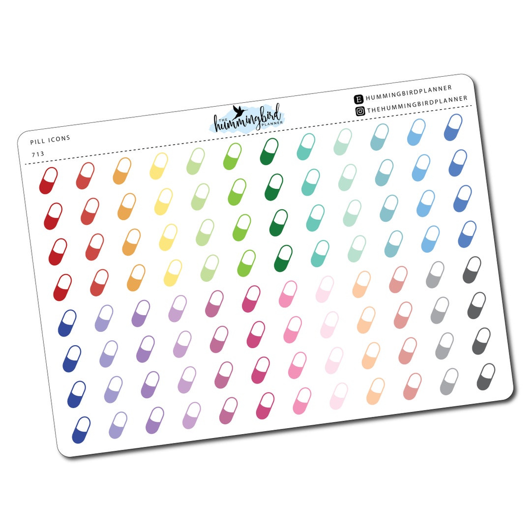 Pill Icons 713 Planner Stickers for MAMBI and Erin Condren - Etsy
